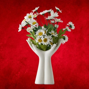 The Flower Holder: Unique Hand Flower Vase Cool Vase for Flowers Creative Vase Abstract Ceramic Vase Unconventional Flower Decor Modern Vase