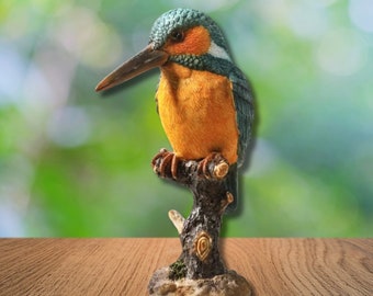 Superbe statue de martin-pêcheur Sculpture d'oiseau vibrante Statue d'oiseau de martin-pêcheur Leurre oiseau réaliste Décoration d'oiseau Statue d'oiseau réaliste Oiseau coloré