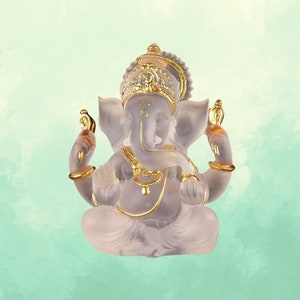 Beautiful Ganesh Statue Clear Ganesha Meditative Sculpture Hindu Statues and Figurines Elegant Ganesh Sculpture Cool Spiritual Home Decor