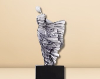 Statua di abito fluente Donna in abito Scultura Abito elegante Figurina Splendida statua femminile da tavolo Decorazione del vestito Decorazione di nozze Regalo