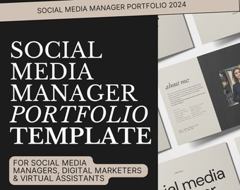 Canva Social Media Portfolio Template, Easy to Edit Social Media Marketing Template, Social Media Manager Portfolio, Marketing Portfolio