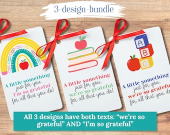 Etiquetas de regalo para agradecer a los profesores: 3 diseños (descarga digital)