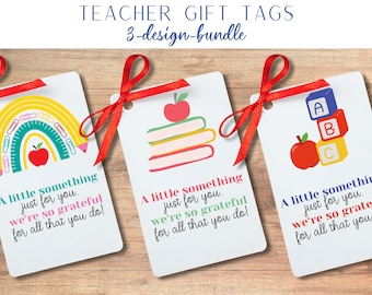 Teacher appreciation gift tag for any occasion, 'grateful for you' tag to say thanks and show your gratitude to a teacher or school staff