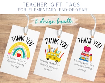 Étiquette-cadeau de remerciement pour l'enseignant, école primaire, remerciez un enseignant spécial ou le personnel de l'école pour tout ce qu'ils font !