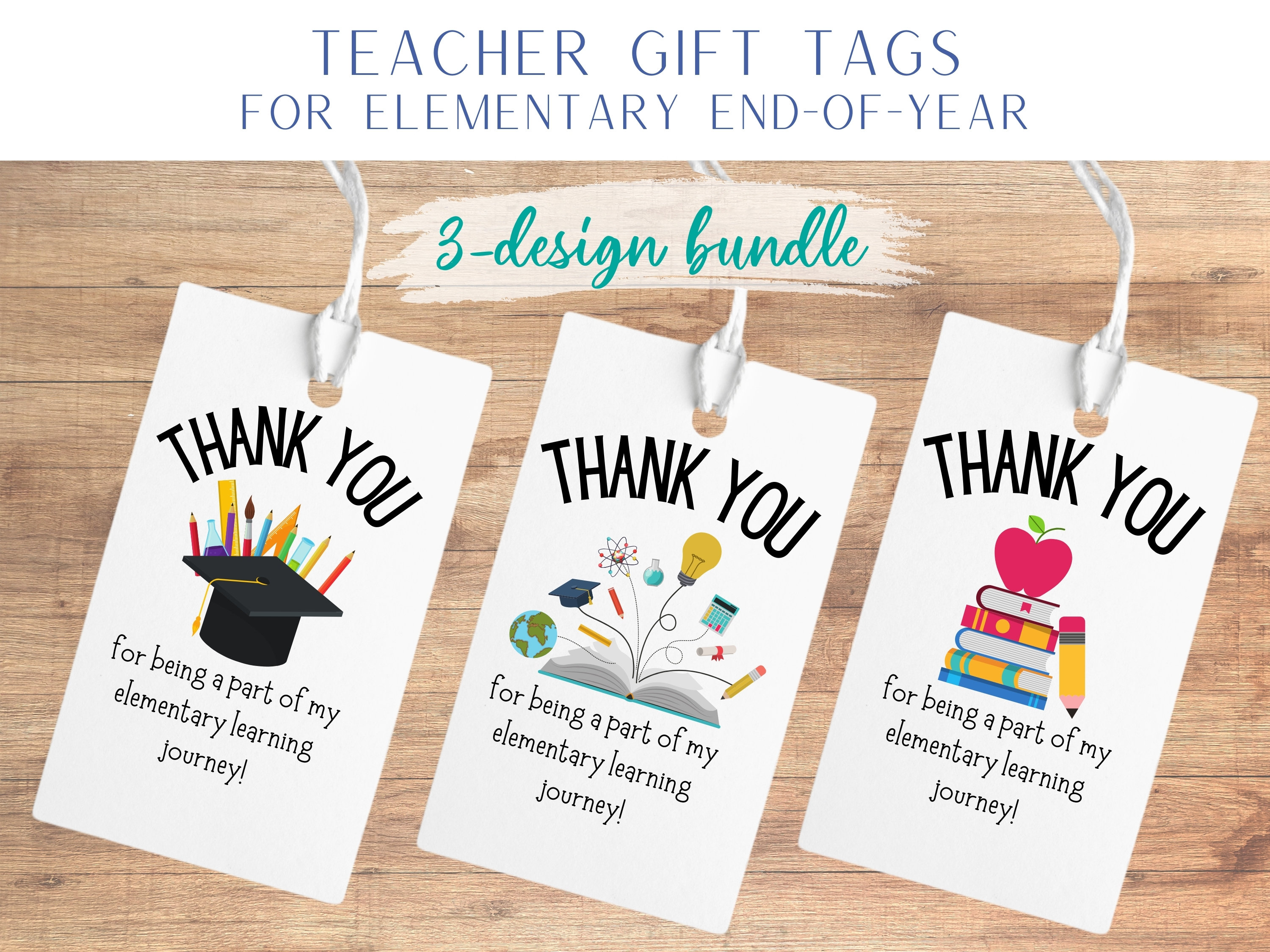 Teacher Appreciation Gift Tags: Elementary School Thank You (digital  Download) - Etsy, image size:3000x2250