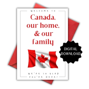 Bienvenue au Canada : carte de voeux pour les expatriés, les étudiants d'un programme d'échange, les filles au pair, les nounous ou les membres de la famille qui viennent de l'étranger