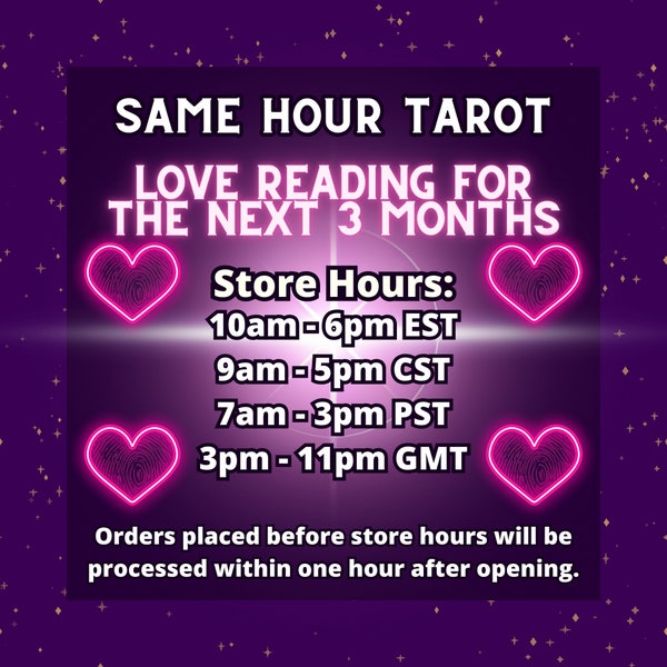 Same Hour Love Reading 3 Months Reading Psychic Love Tarot Reading Same Hour Future Love Tarot Reading Monthly Reading Astrology Reading