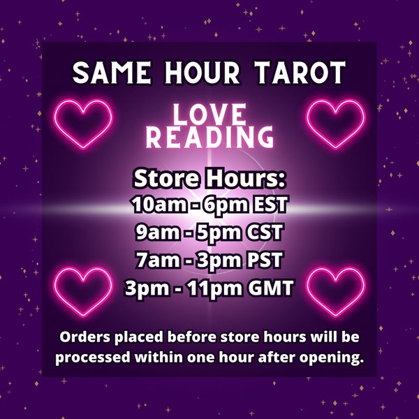 Same Hour Tarot-Lesung Liebe Tarot-Lesung schnell Same Hour Love Psychic Reading Zukunft Liebe Tarot-Lesung One Hour Love Reading