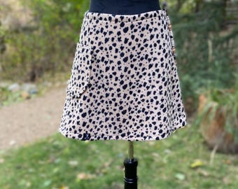 Fleece Bum Warmer Skirt/Outdoor/Yoga/A-line or Straight - Cheetah Print