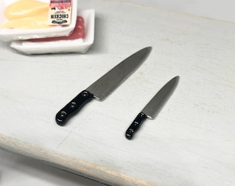 Dollhouse Miniature Kitchen Knife 1/12 Scale Metal Decor
