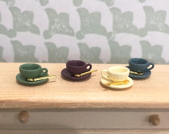 1/18 1/12 Dollhouse Miniature Coffee Cup Set