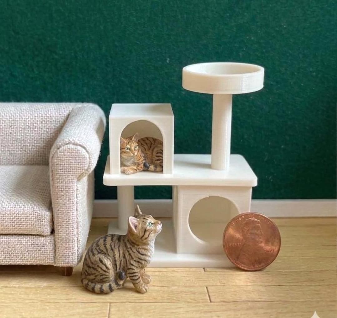 Pvc Cat Tree Kit 1/12 Scale Cat Tree Kit 3D Printed Miniature Pet Accessory (DIY) - Etsy
