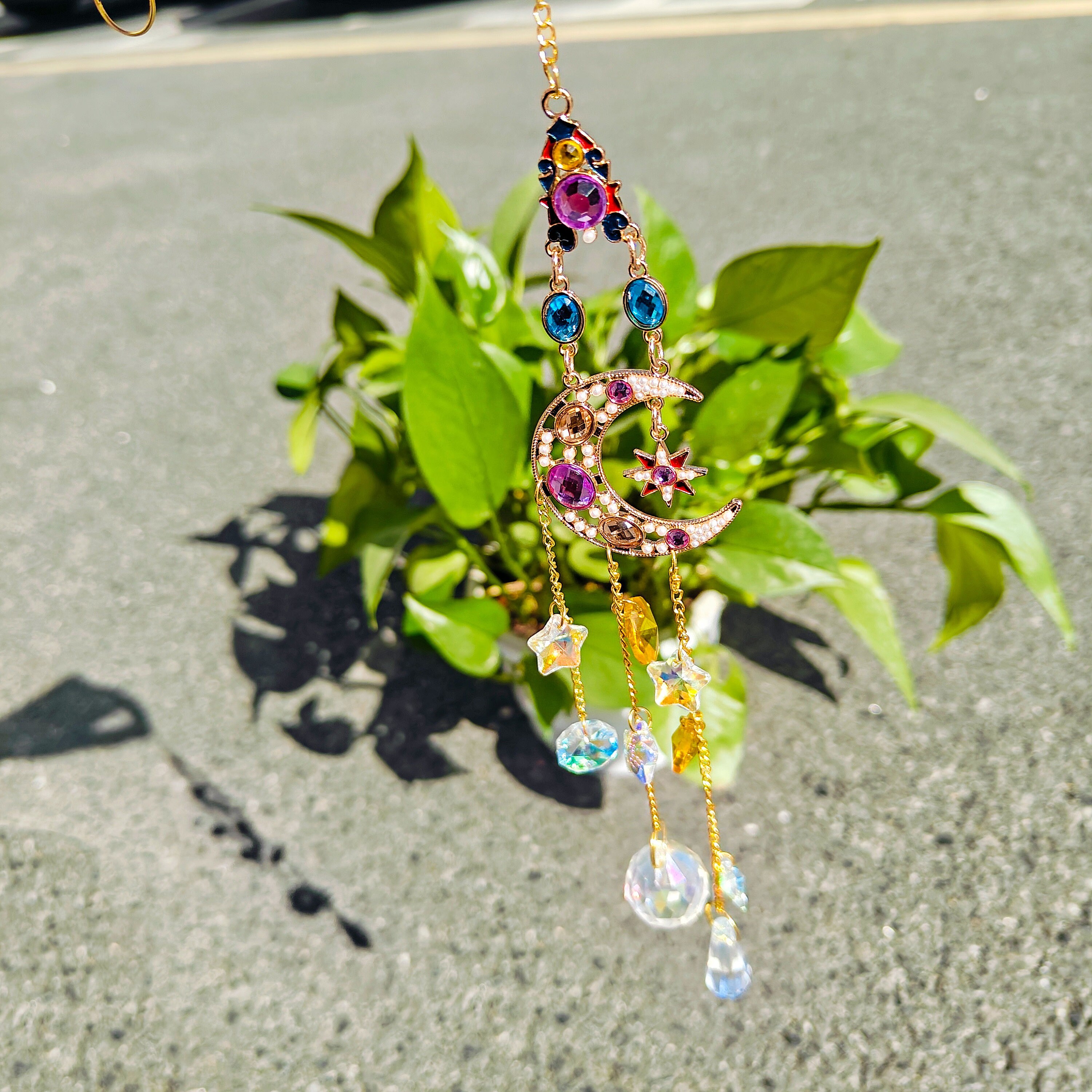 Amethyst Crystal Suncatcher Charming Prism Sun Catcher for Apartment