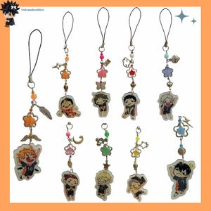 Haikyuu Karasuno Keychains / Hinata / Kageyama / Nishinoya / Tanaka / Asahi / Daichi / Sugawara / Tsukishima / Yamaguchi / Anime / Manga