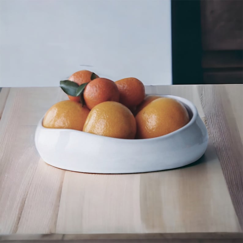Handcrafted Ceramic Bowl Elegant Artisan Fruit Bowl Kitchen Decor Perfect Housewarming Gift image 1