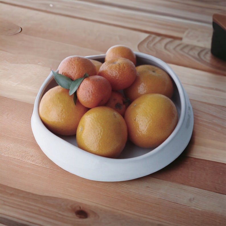 Handcrafted Ceramic Bowl Elegant Artisan Fruit Bowl Kitchen Decor Perfect Housewarming Gift image 3