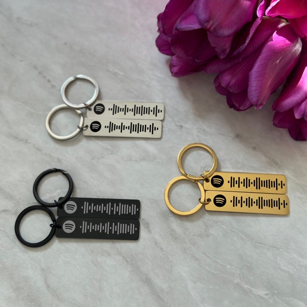 Spotify Code Keyring | Personalised Keyring | Song Keychain  | Music Code | Wedding Song | Engraved Code Keychain | Music Lover Gift