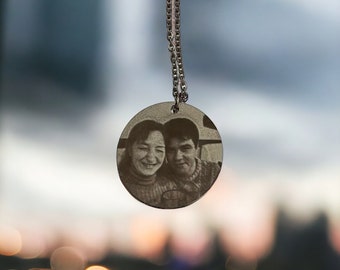 Collar de fotos personalizado único, regalos conmemorativos de plata, collar de imágenes, joyería de fotos, collar del Día de las Madres