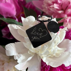 Your Actual Lips Imprint, Handwritten Steel Key Chain- Or Font, Personalized Key Chain For Him, Romantic Valentine's Day Gift, Custom Gifts