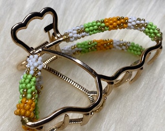 Beaded Butterfly Claw clip