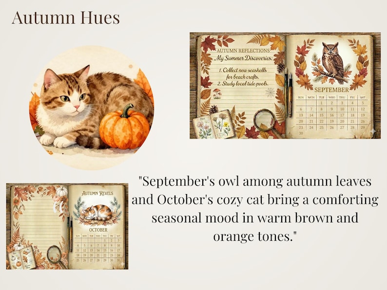 Vintage Junk Journal 2026 Planner | 12-Page Printable Calendar Book ...