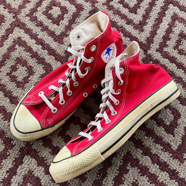 Vintage jaren 80 Converse Chuck Taylor High Top Sneakers Maat 8 USA Made