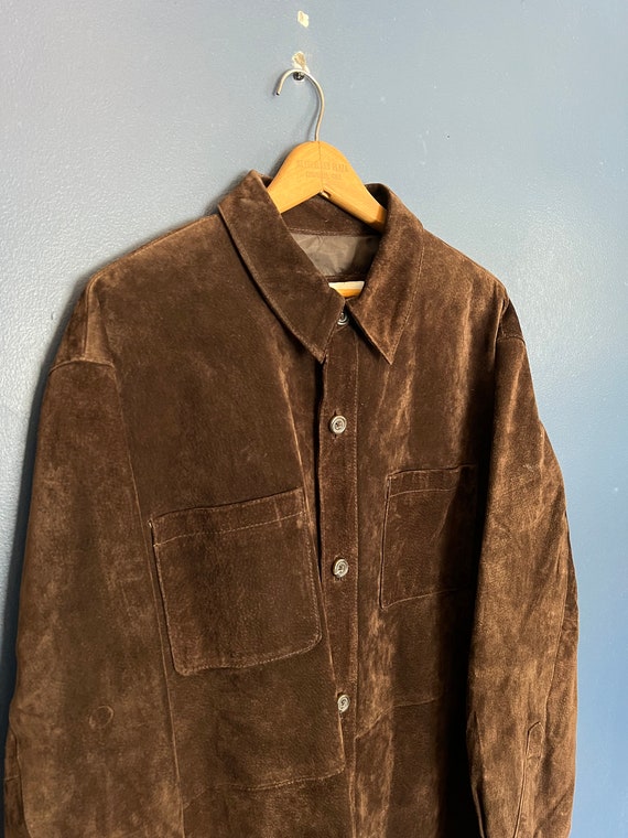 Vintage Y2K Merona Leather Suede Button Up Shirt S