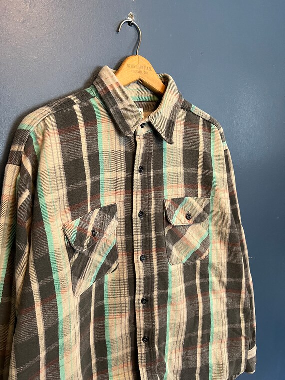 Vintage 80’s Five Brothers Plaid Cotton Flannel Si