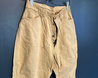 Vintage 20er Jahre Boy Scouts Of America Baumwolle Khaki Breecher Schnalle hinten Hose Größe 13