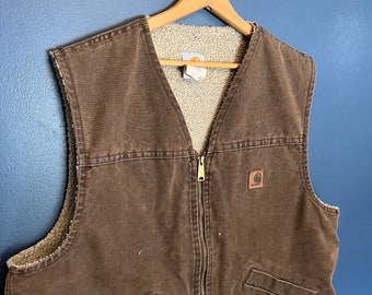 Vintage Y2K Carhartt Fleece Lined Vest Size XL