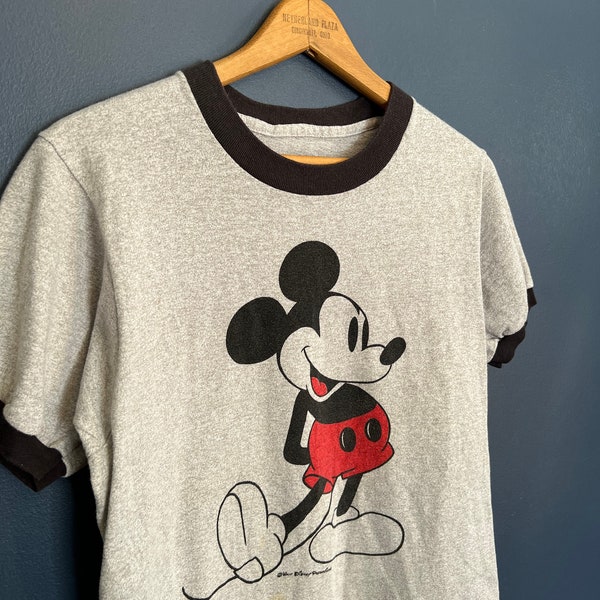 Vintage 80’s Mickey Mouse Walt Disney Ringer Tee Size S/M
