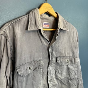 Vintage 50’s Penneys Big Mac Sanforized Cotton Work Shirt Size M/L Distressed