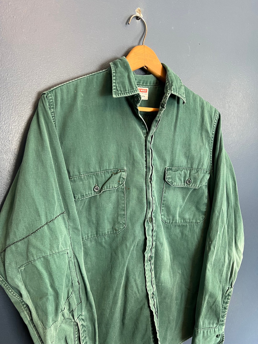 Chemise Veste De Corvée Vintage Big Mac Années 50 - Denim - Taille L - Poitrine 42"