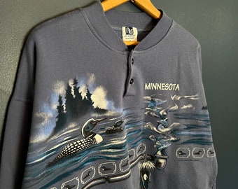 Vintage 90’s Minnesota Loon Graphic Sweatshirt Size Large