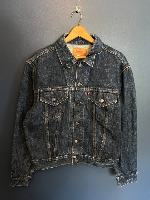 Vintage 80’s Levis Type 3 Dark Wash Denim Jean Ja… - image 3