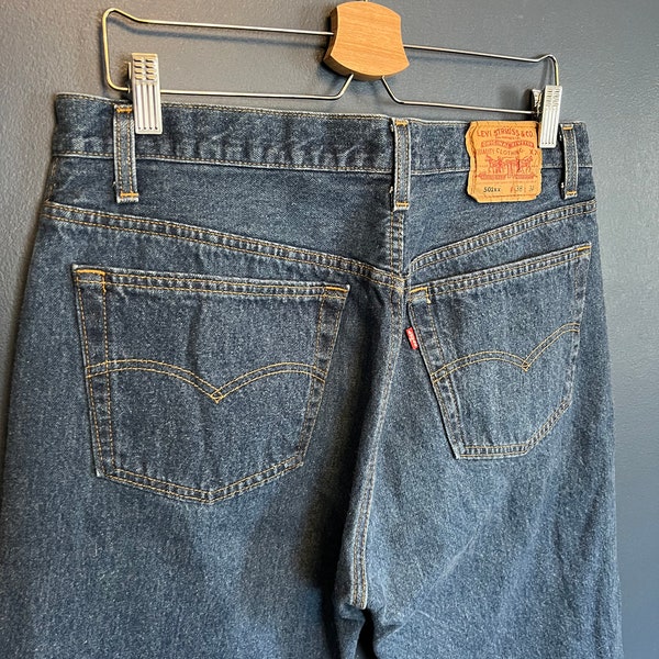 Vintage 90’s Levis 501 XX Button Fly Denim Blue Jeans Size 38/34