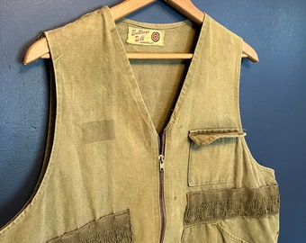 Vintage 50’s Bullseye Bill Cotton Zip Hunting Vest Size L/XL