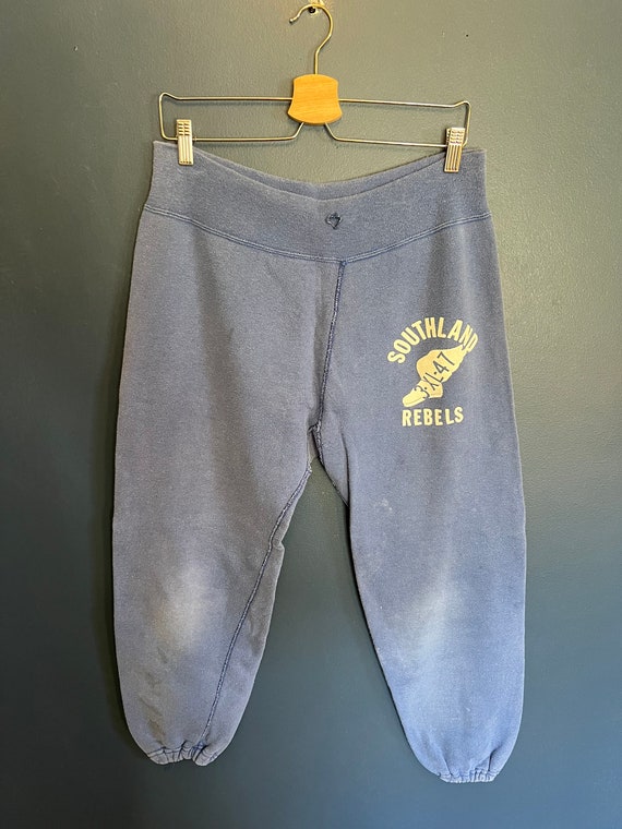 Vintage 70’s Track And Field Cotton Sweatpants Si… - image 3