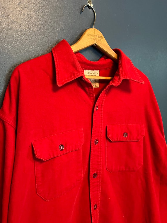 Vintage 70’s Hudson Bay Red Wool Button Up Size XL
