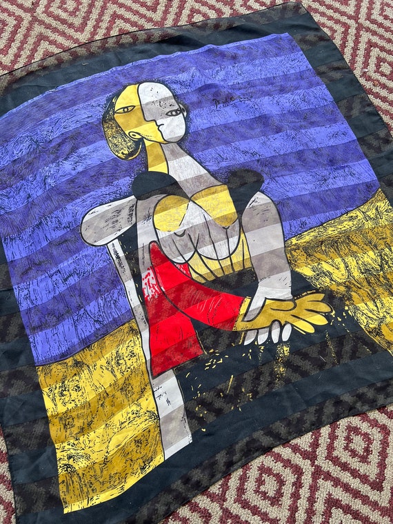 Vintage 90’s Picasso Art Graphic Polyester Scarf