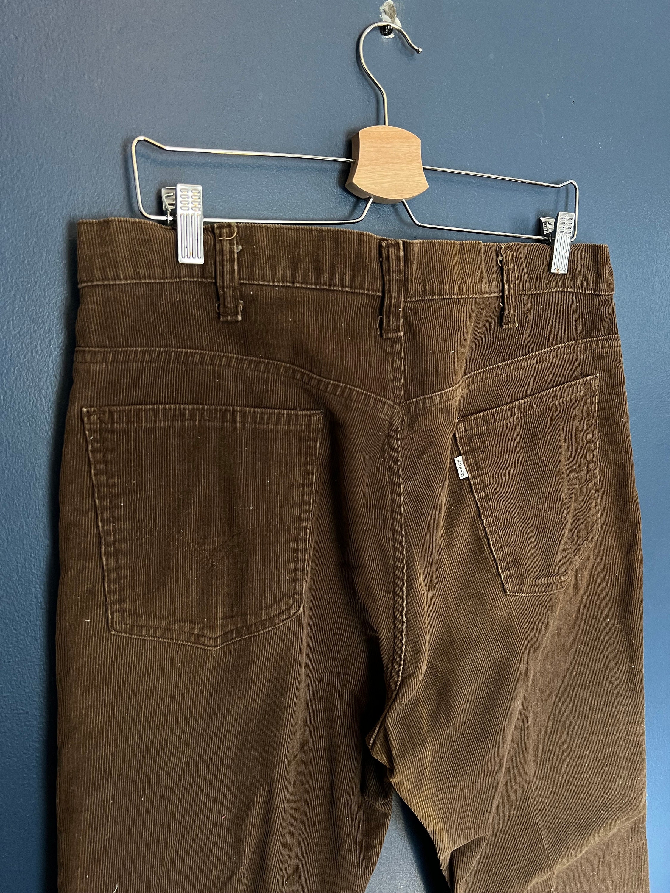 LEVIS Silvertab Corduroy Carpenter Pants Men Size 34x30 Brown Loose Fit  Straight Leg Vintage 90s Naturally Distressed Streetwear Style 