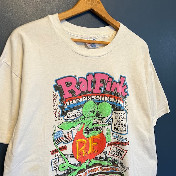 Vintage 90’s Rat Fink For President Hot Rod Tee Size Large