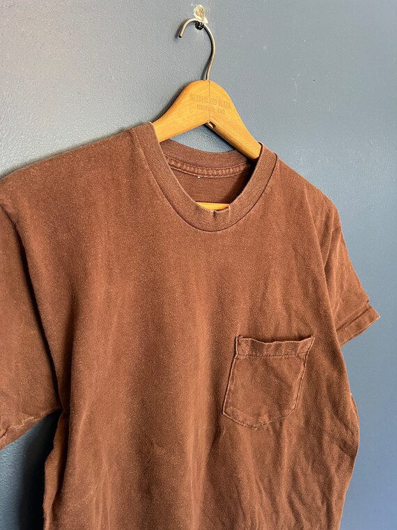 Vintage 70’s Brown Blank Essential Square Pocket T