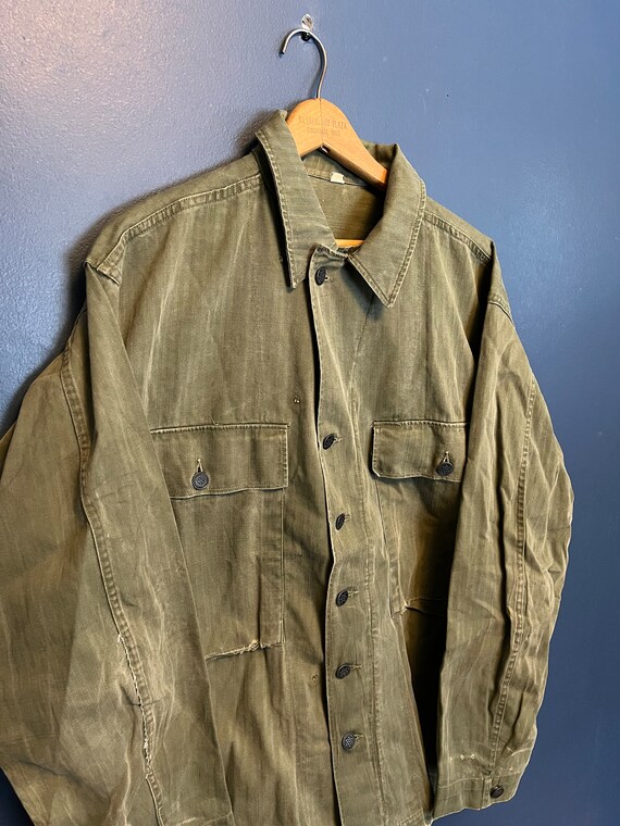 Vintage HBT US Army Green Mechanic Coveralls 13 Star Buttons Sz 36R Great  Condition 