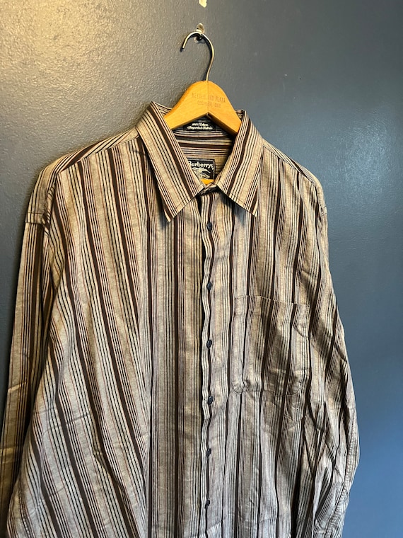 Vintage 90’s Burberrys Stripe Button Up Size Size… - image 1