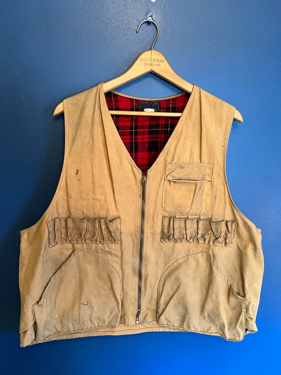 Vintage 50’s Zip Hunting Vest Size M/L - image 3