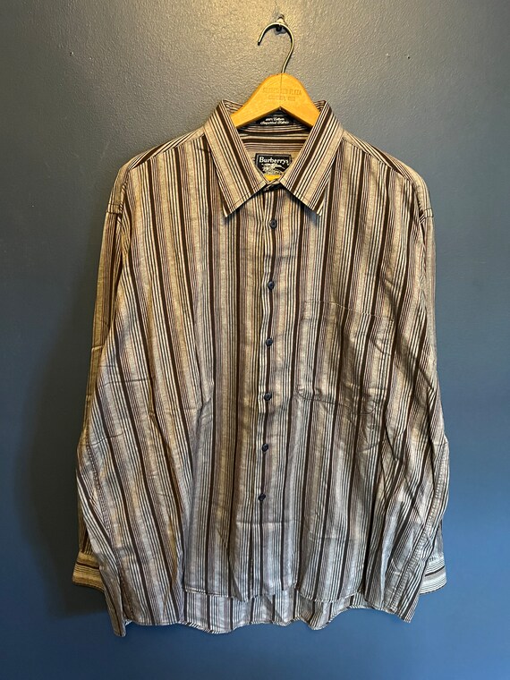 Vintage 90’s Burberrys Stripe Button Up Size Size… - image 3