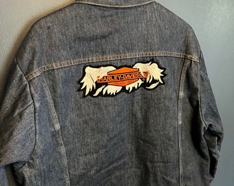 Vintage 70’s JCPenneys Harley Davidson Snap Insulated Denim Jean Jacket Size 46 USA Made