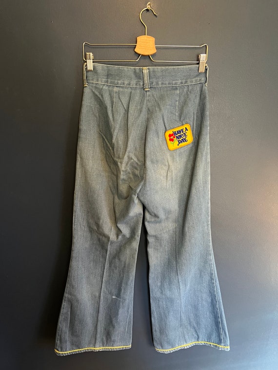 Vintage 70’s Western Flared Bell Bottom Blue Jean… - image 2