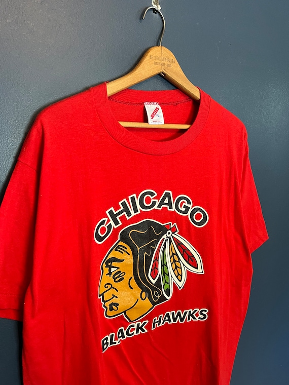 Vintage 80’s NHL Chicago Blackhawks Hockey Tee Siz